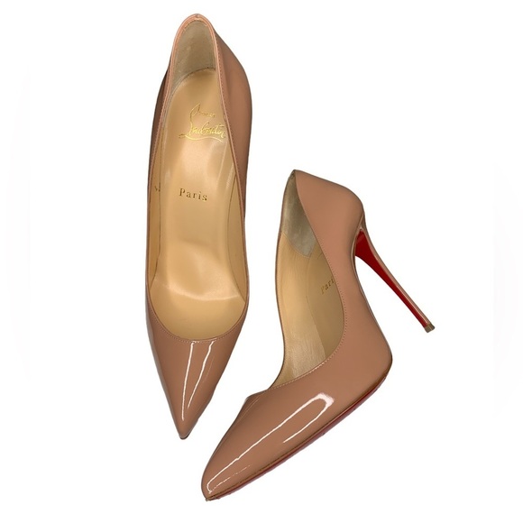 Christian Louboutin Pigalle Follies 100 Patent in‎ Nude - Picture 2 of 8